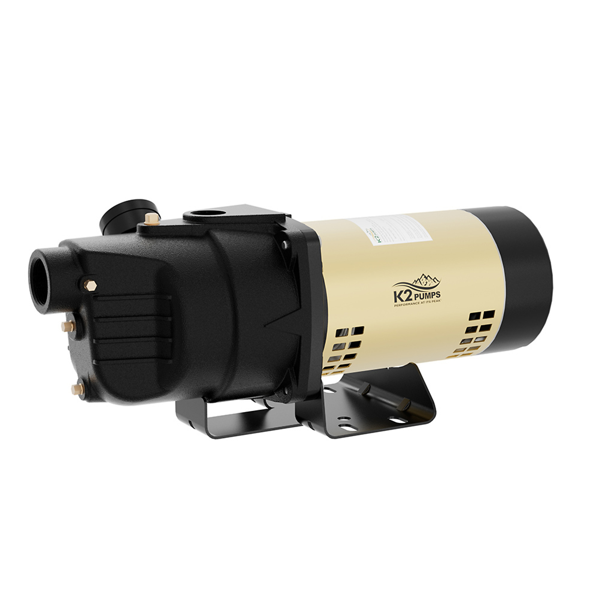 K2 3/4 HP Heavy-Duty Cast Iron Shallow Well Jet Pump, Max. Flow 762 GPH, Port Size 1 in, Model# WPS07501K